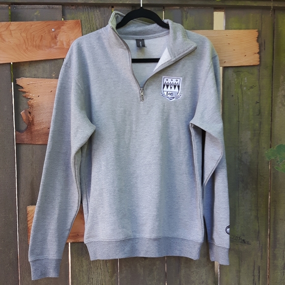 grey quarter-zip quarter zip sweatshirt - Picture 2 of 5